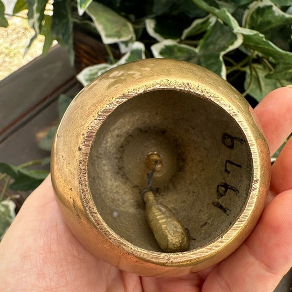 Vintage Solid Brass Apple Bell figurine Teacher Appreciation Gift - Picture 5 of 6